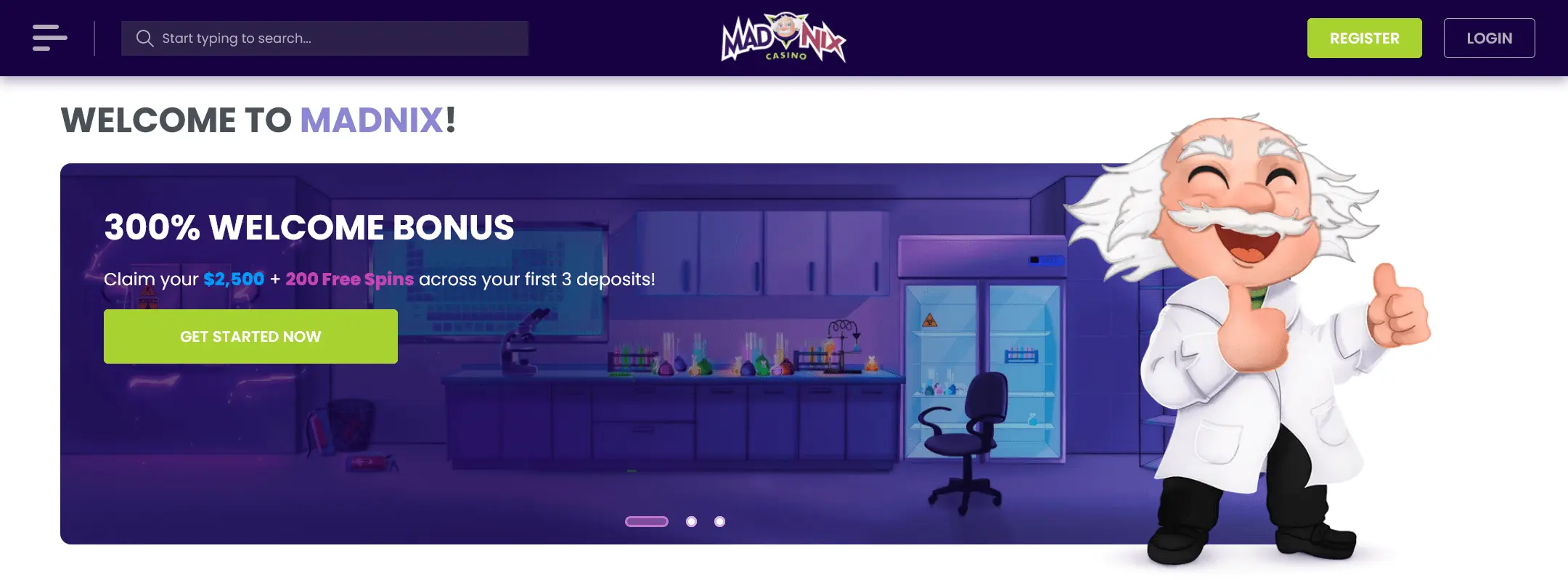 Madnix Casino - le laboratoire du Professeur Nix