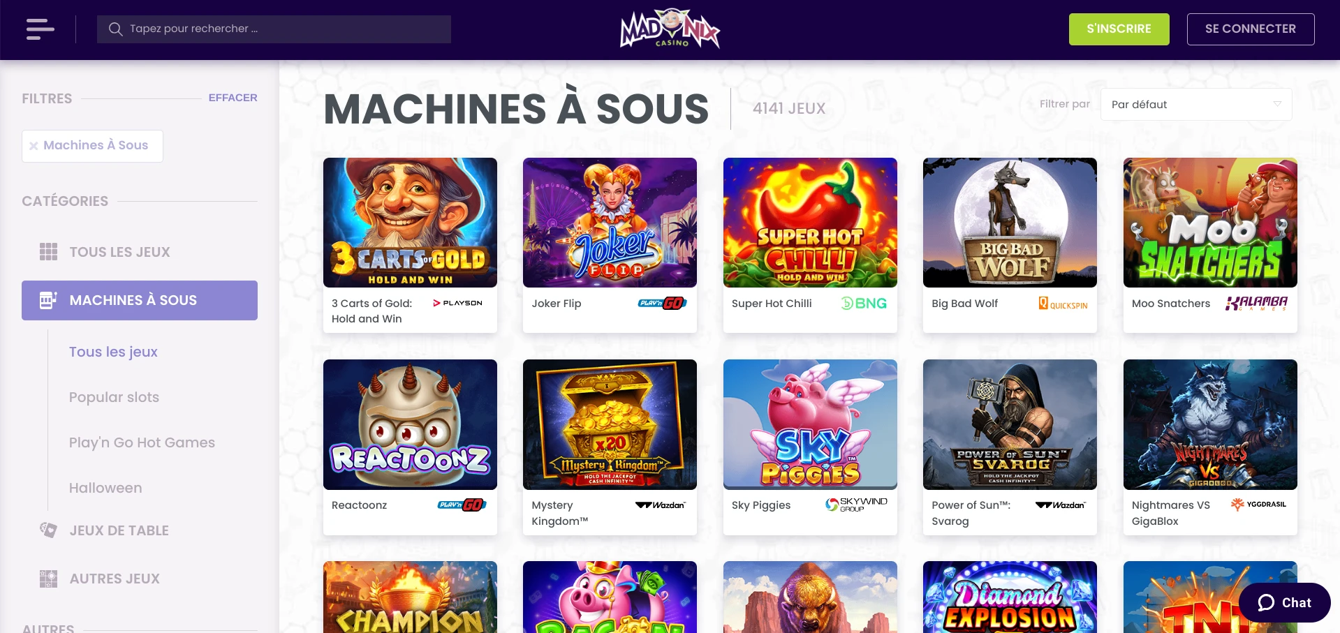 Madnix Casino machines a sous - 4141 jeux